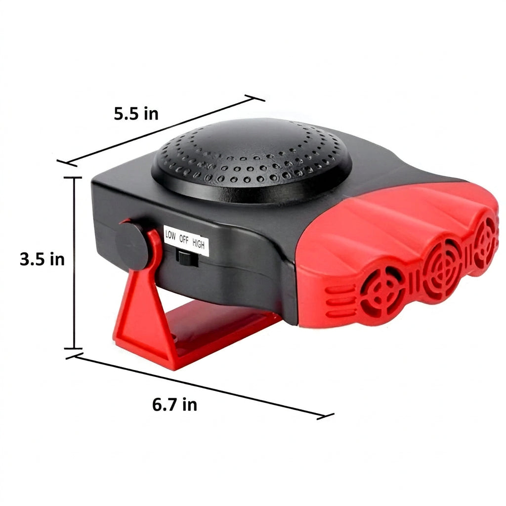 Portable Car Heater with 180 Degree Swivel Base and Three Adjustable Vents