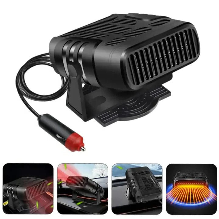 12V Car Heater and Cooling Fan with 360 Degree Rotation and Dashboard Mount