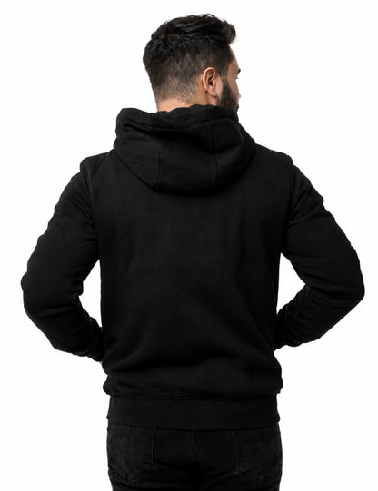 Mens Electric Heated Zipper Sweatshirt with Rechargeable Battery Pack and Dual Heating Zones