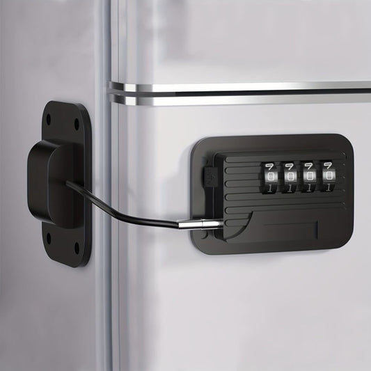 Refrigerator Door Lock with Adjustable Strap and Custom Password Code