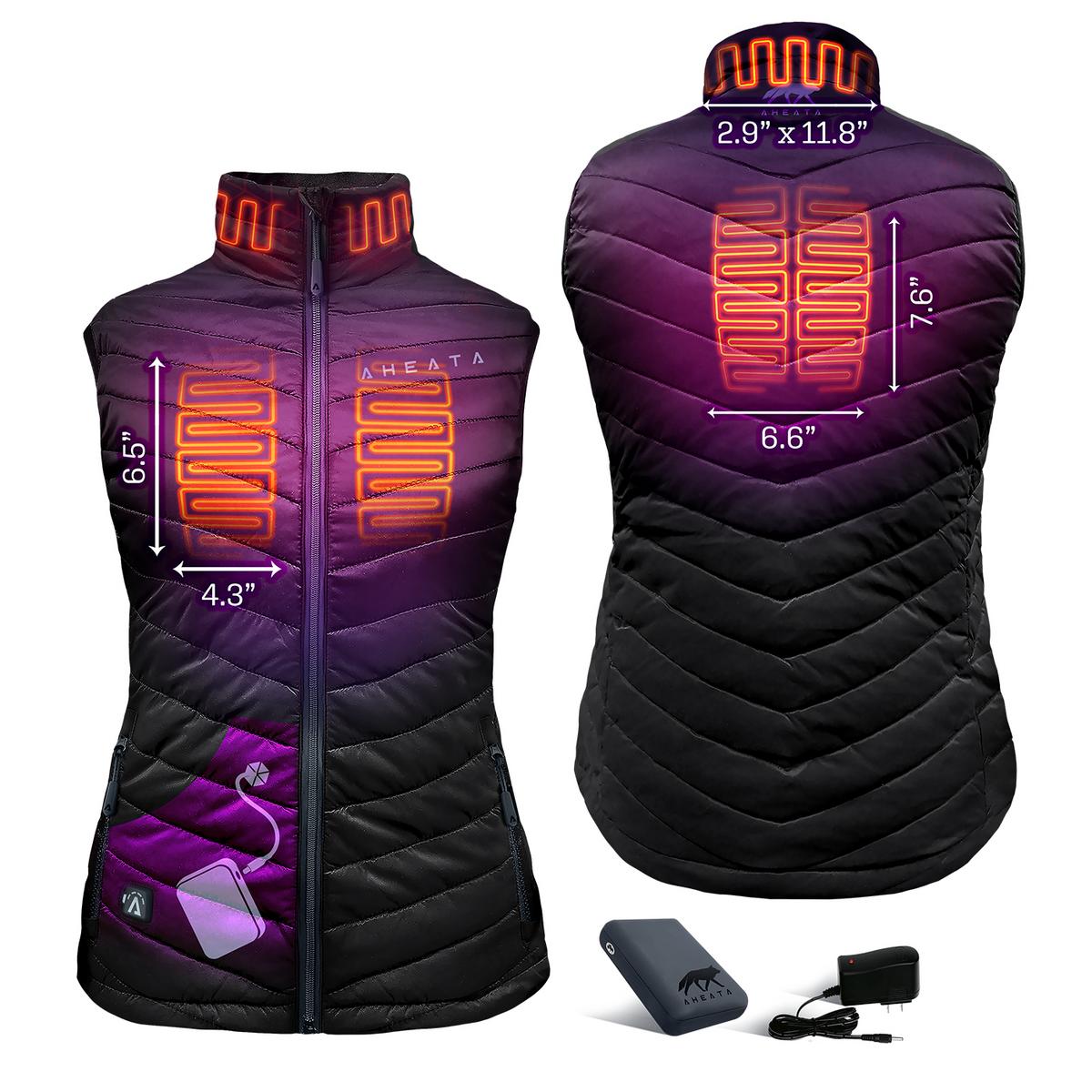 Womens Heated Puffer Vest with Rechargeable Battery and Three Heat Levels for Cold Days