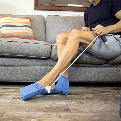 Sock Assist Device with Pull Straps and Sponge Grip Frame for Upright Dressing