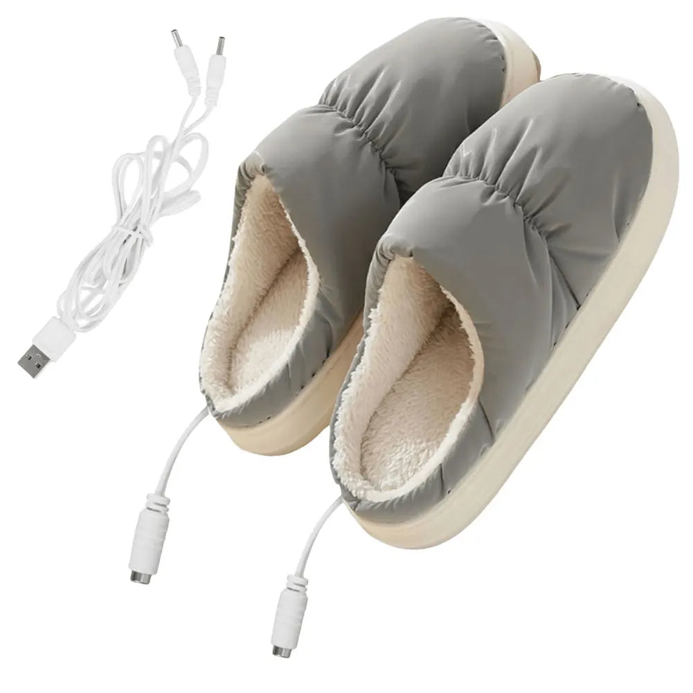 Heated Slippers with Detachable Power Cord and Nonslip Sole, Unisex