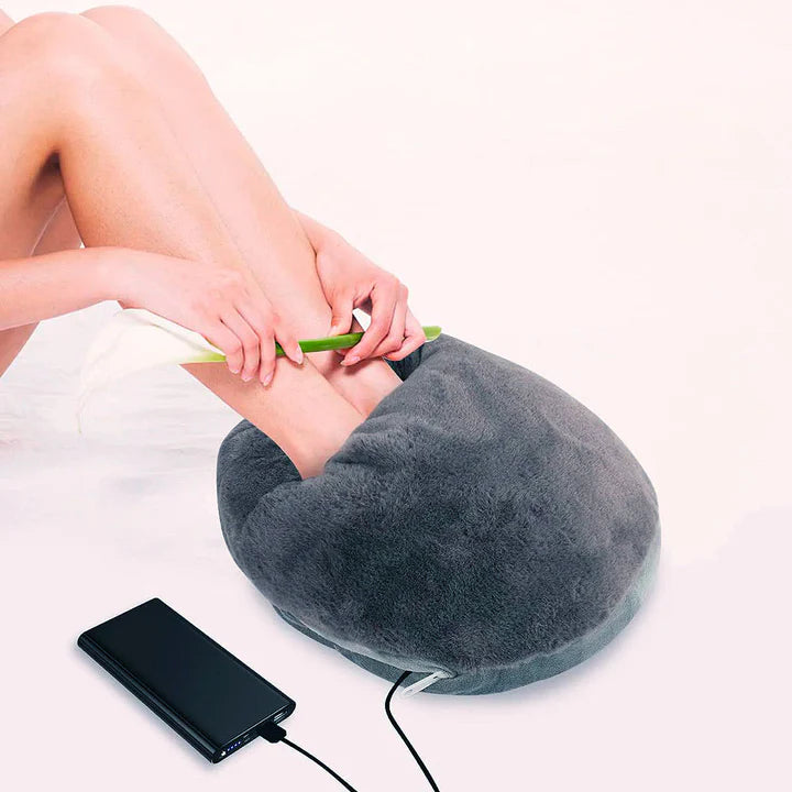 Enclosed Electric Foot Warmer with Adjustable Heat Settings and Removable Washable Liner