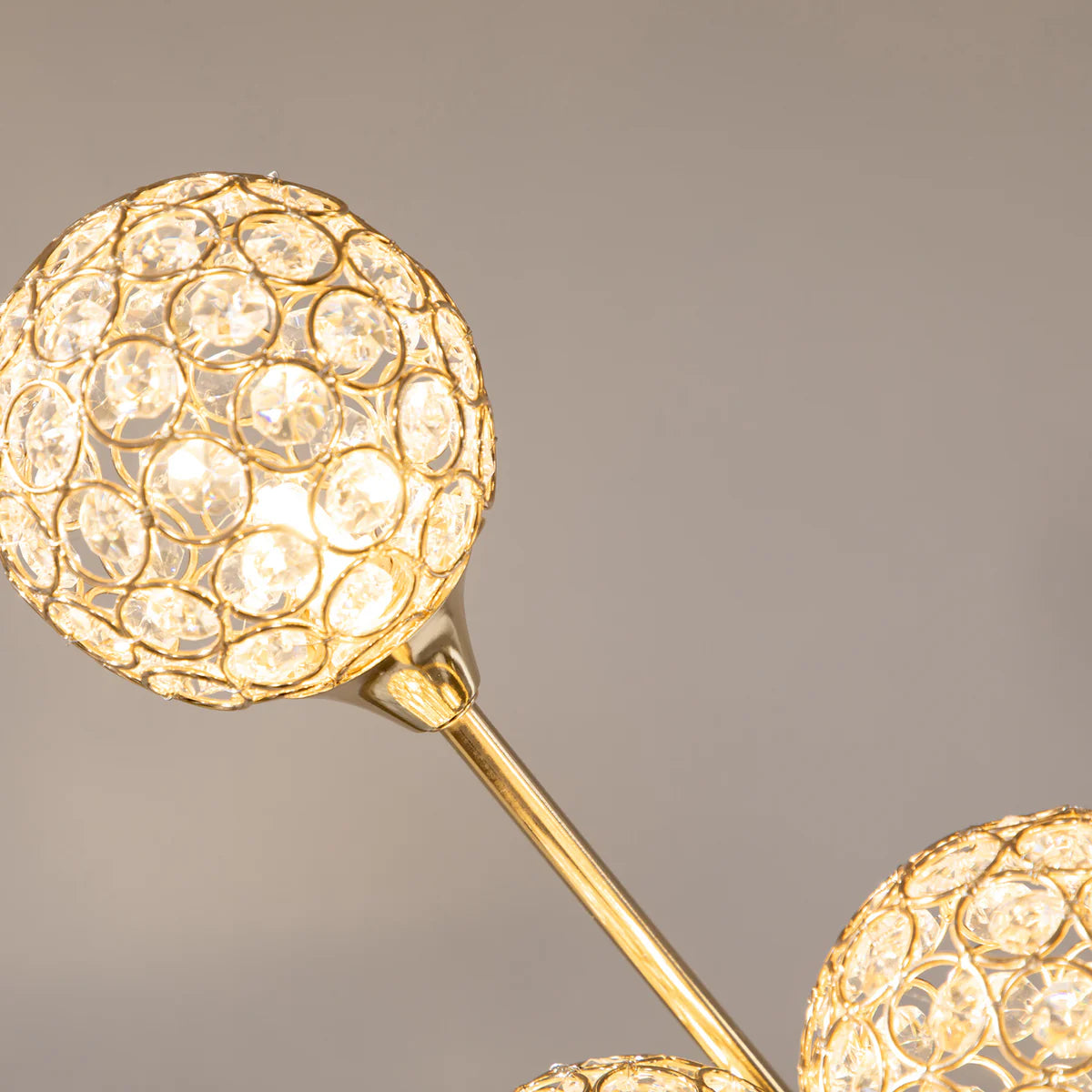 Bale 5-Light Crystal Floor Lamp, Gold Tone Metal Frame