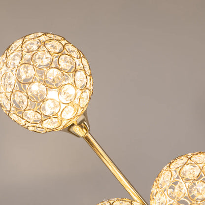 Bale 5-Light Crystal Floor Lamp, Gold Tone Metal Frame
