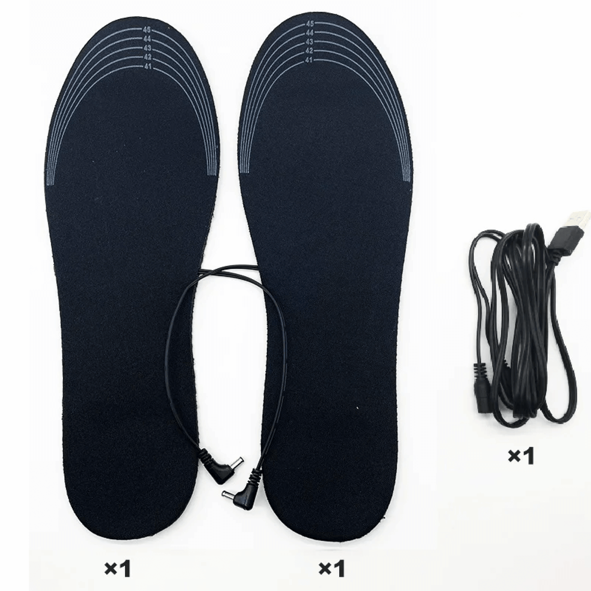 USB Rechargeable Heated Insoles with Dual Zones and Adjustable Temperature for Winter