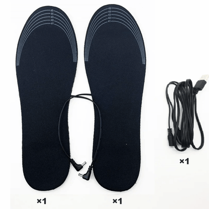 USB Rechargeable Heated Insoles with Dual Zones and Adjustable Temperature for Winter