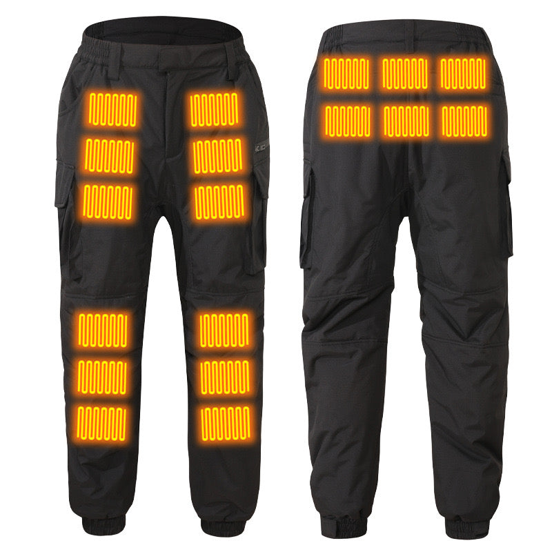 Heated Pants with 18 Graphene Zones and Dual Controls for Winter Riding