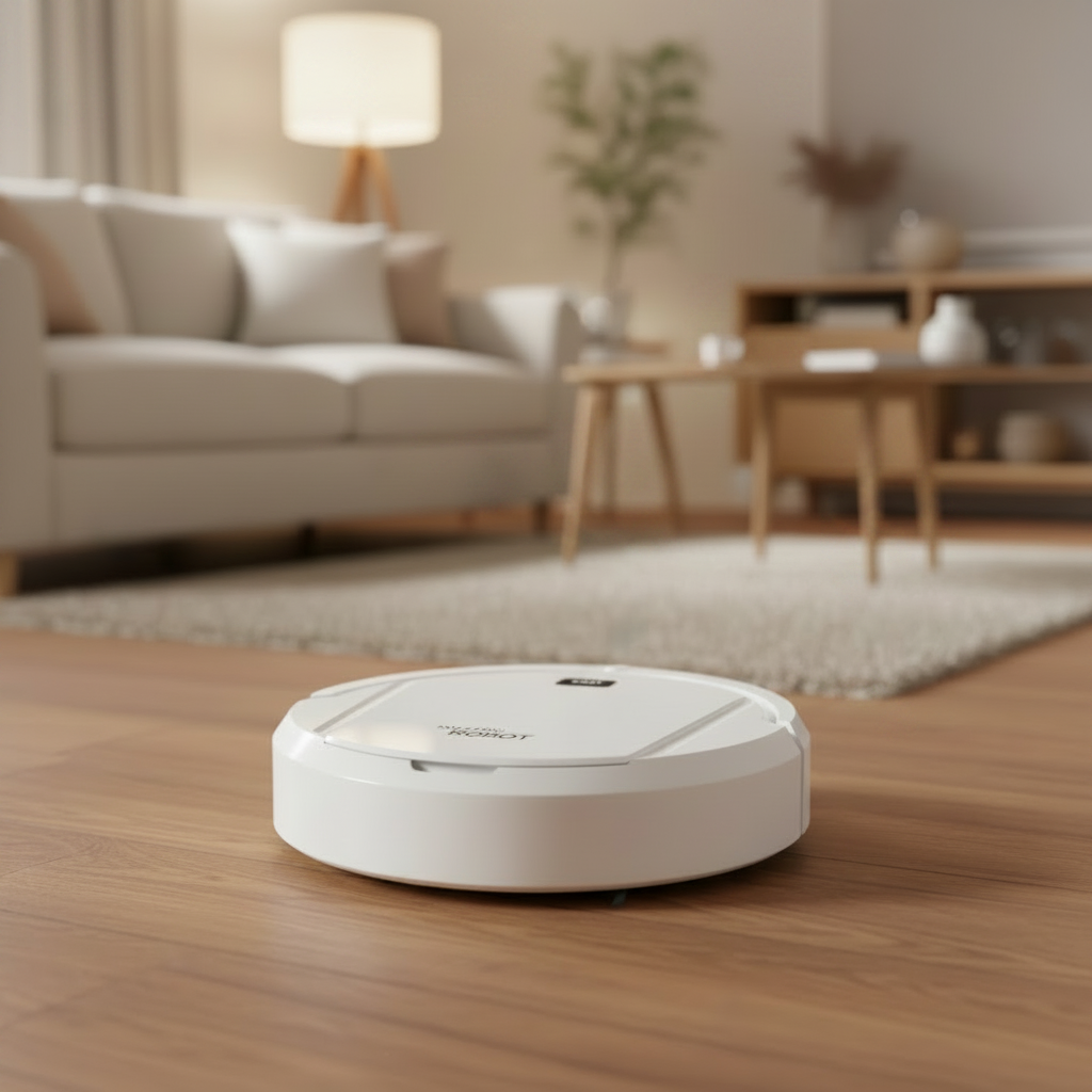Robot Vacuum Cleaner with Quiet Operation and Fine Particle Filtration for Hard Floors