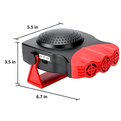 Portable Car Heater with 180 Degree Swivel Base and Three Adjustable Vents