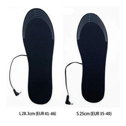 USB Rechargeable Heated Insoles with Dual Zones and Adjustable Temperature for Winter