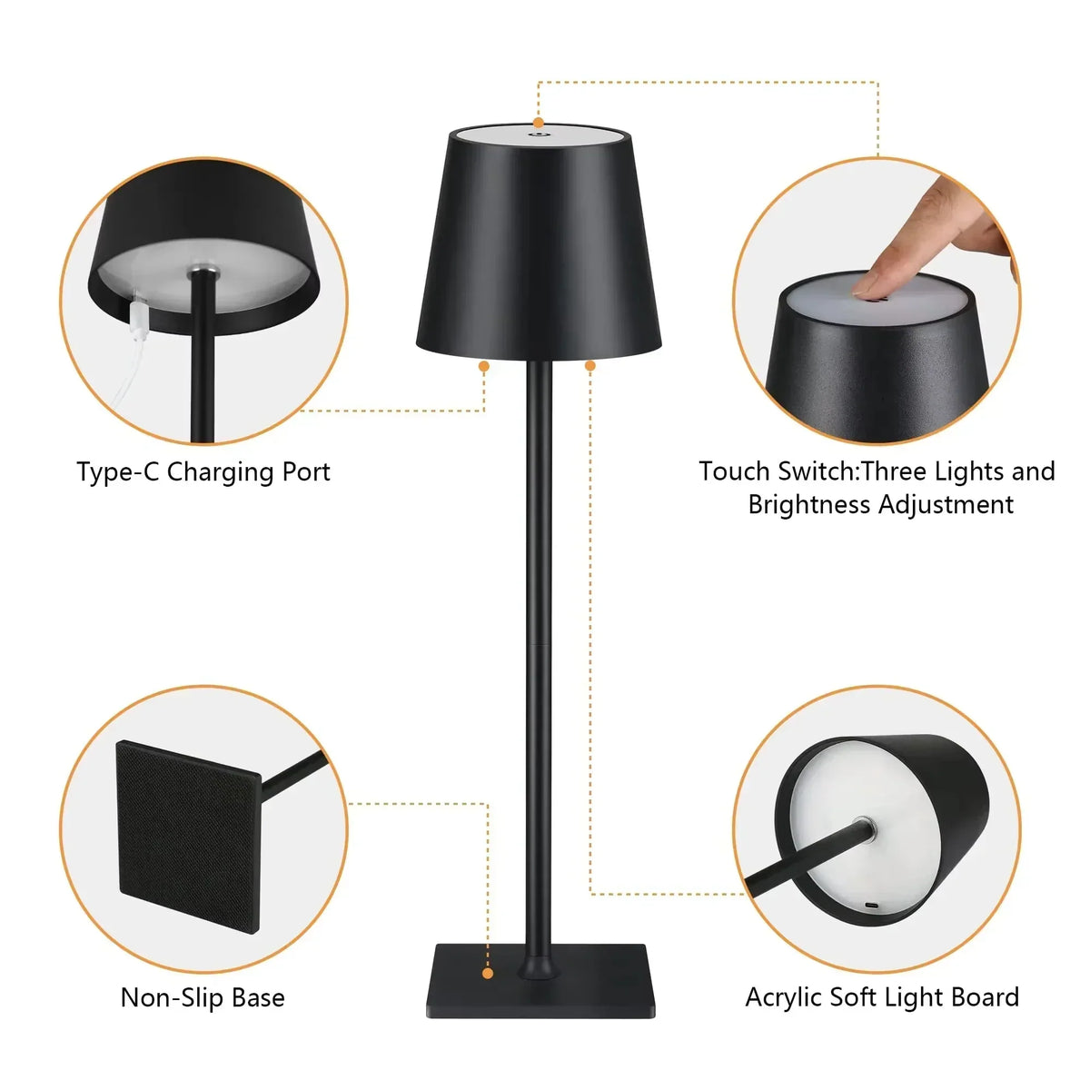 LED Desk Lamp with 3 Color Temperatures and Flexible Neck, Touch Control