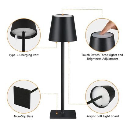 LED Desk Lamp with 3 Color Temperatures and Flexible Neck, Touch Control