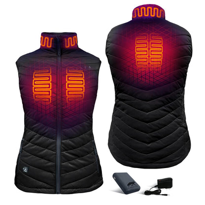 Womens Heated Puffer Vest with Rechargeable Battery and Three Heat Levels for Cold Days
