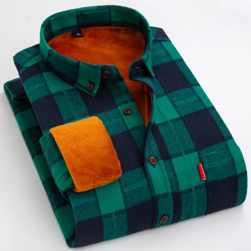 Brushed Tartan Overshirt with Button Front and Relaxed Fit