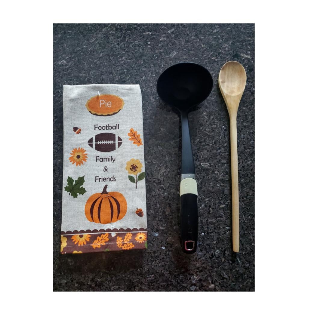 Cotton Kitchen Towels with Fall Designs, Set of 6, 15x25 Inches