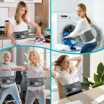 Heating Massager Belt with Red Light Therapy and Adjustable Vibration, Digital Display