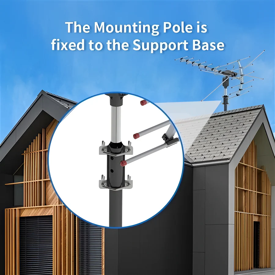 Outdoor HD TV Antenna with Motorized 360 Degree Rotation and Remote Control, 33ft Cable