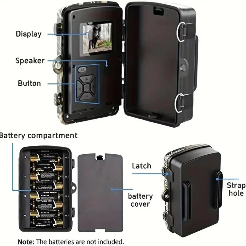 Trail Camera with 16MP Photos and 1080P Video, 38 No-Glow Infrared LEDs