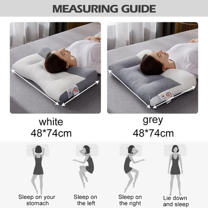 Contoured Neck Pillow with Dual Height Support and Multi-Zone Construction, Machine Washable