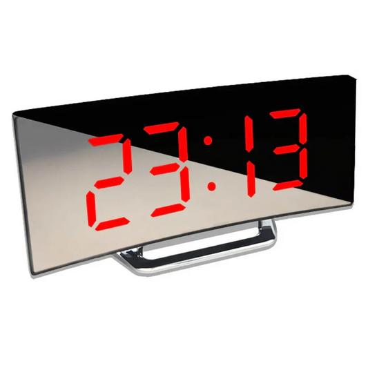 Curved LED Digital Clock with Adjustable Brightness