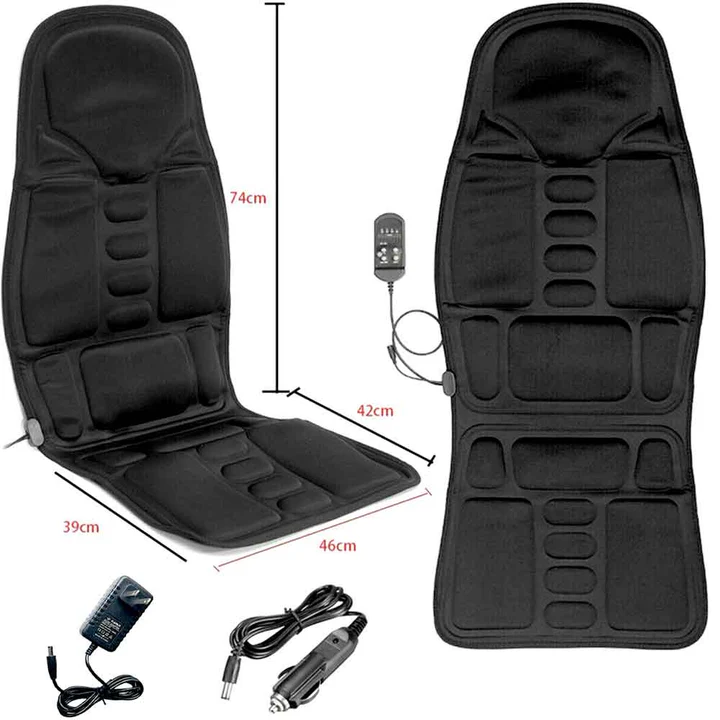 Heated Massage Pad with 8 Patterns and Dual Power Adapters for Car and Home