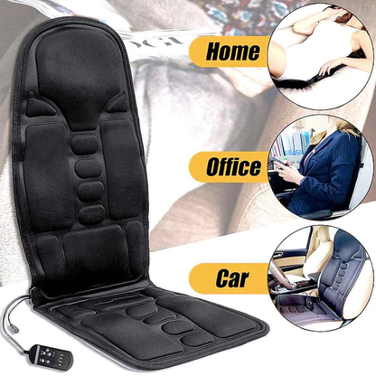 Heated Massage Pad with 8 Patterns and Dual Power Adapters for Car and Home