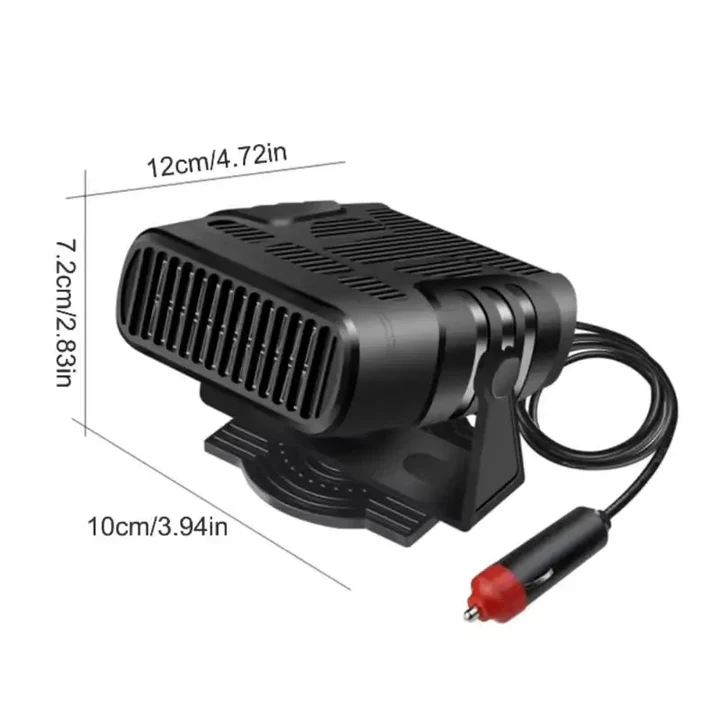 12V Car Heater and Cooling Fan with 360 Degree Rotation and Dashboard Mount