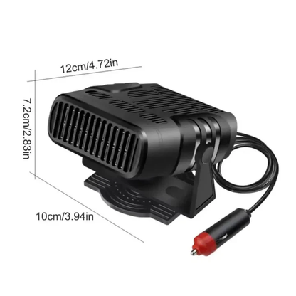 12V Car Heater and Cooling Fan with 360 Degree Rotation and Dashboard Mount