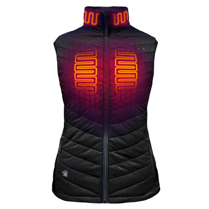 Womens Heated Puffer Vest with Rechargeable Battery and Three Heat Levels for Cold Days