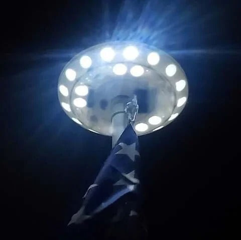 Solar Powered Flagpole with LED Flag Pole Lights