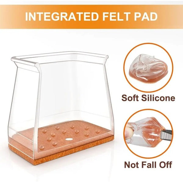 Square Chair Leg Protectors for Hardwood Floors, 24-Piece Furniture Set