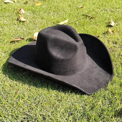Vintage Suede Cowboy Fedora Hat for Outdoor Wear