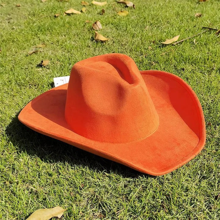 Vintage Suede Cowboy Fedora Hat for Outdoor Wear