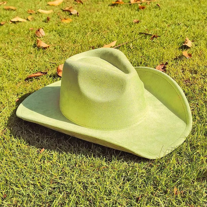 Vintage Suede Cowboy Fedora Hat for Outdoor Wear