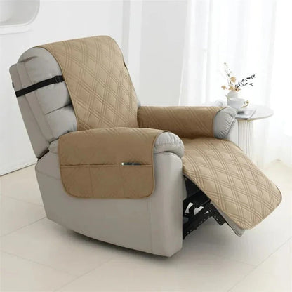 Quilted Recliner Slipcover with Waterproof Coating and Machine Washable Fabric