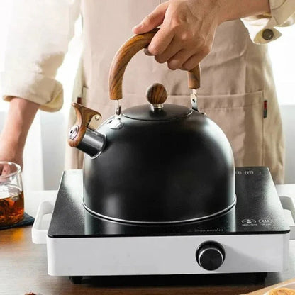 Stovetop Kettle with Automatic Whistle Alert and Flat Base for All Cooktops