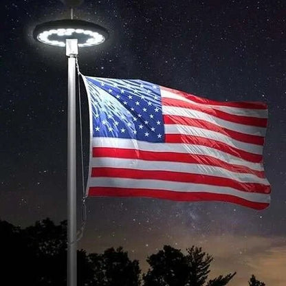 Solar Powered Flagpole with LED Flag Pole Lights
