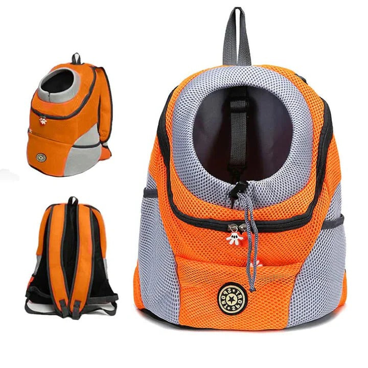 Pet Carrier Backpack with Mesh Ventilation and Interior Leash Hook