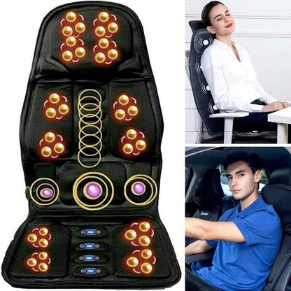 Heated Massage Pad with 8 Patterns and Dual Power Adapters for Car and Home