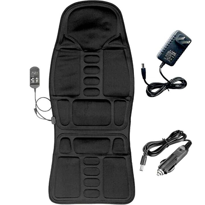 Heated Massage Pad with 8 Patterns and Dual Power Adapters for Car and Home