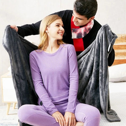 Portable Heated Blanket with Three Temperature Settings and Power Bank Compatible
