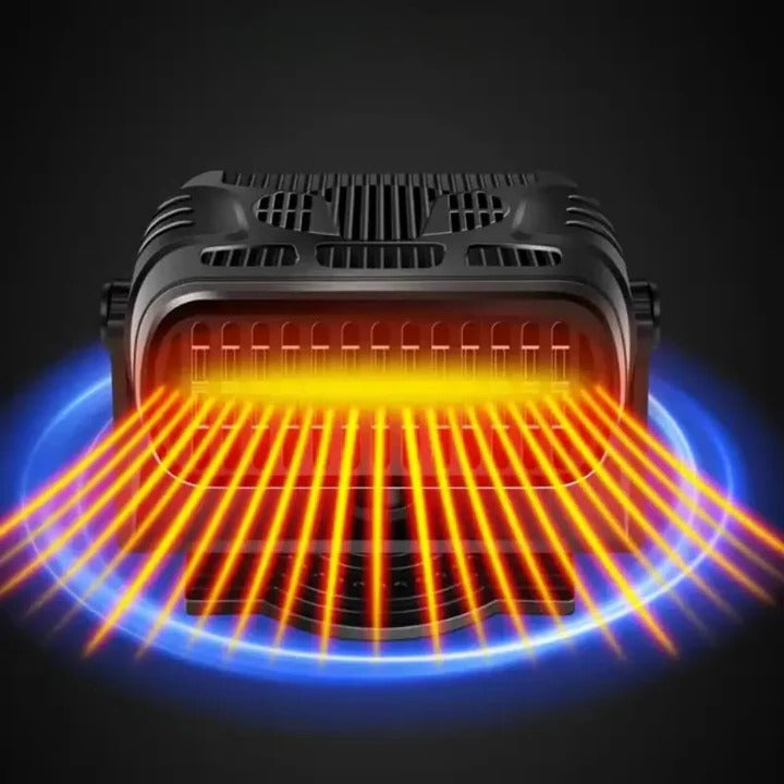 12V Car Heater and Cooling Fan with 360 Degree Rotation and Dashboard Mount