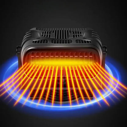 12V Car Heater and Cooling Fan with 360 Degree Rotation and Dashboard Mount