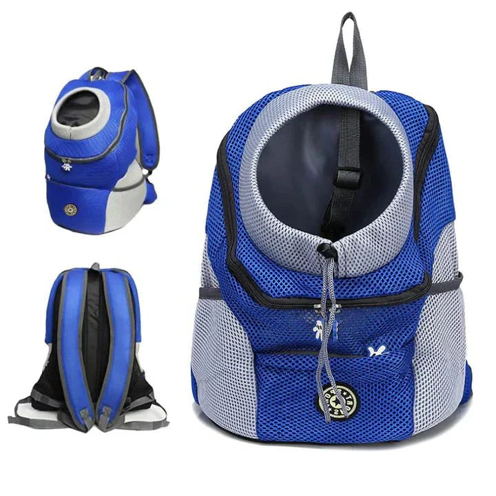 Pet Carrier Backpack with Mesh Ventilation and Interior Leash Hook