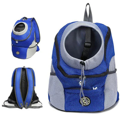 Pet Carrier Backpack with Mesh Ventilation and Interior Leash Hook