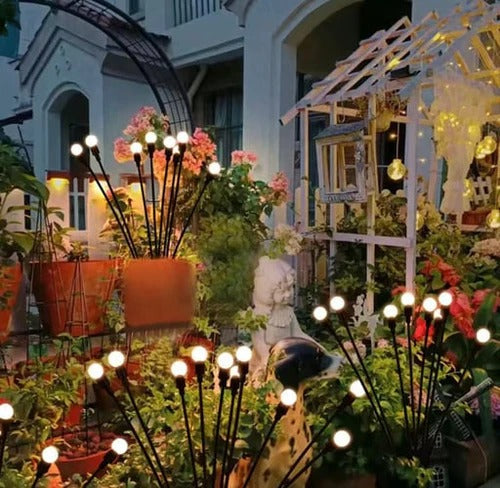 Solar Firefly Garden Light with Flexible Wire Stems and Dual Lighting Modes, 30in Height