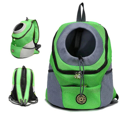 Pet Carrier Backpack with Mesh Ventilation and Interior Leash Hook