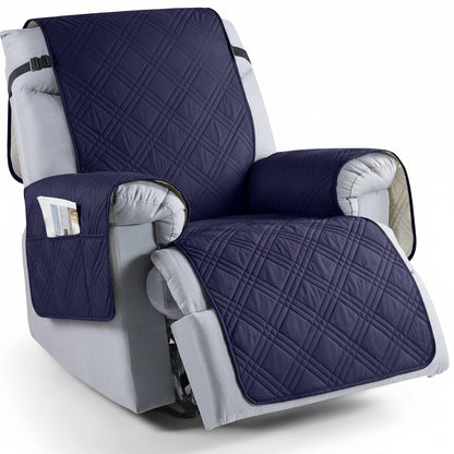 Microfiber Recliner Cover with Waterproof TPU Coating and Dual Side Pockets, Machine Washable